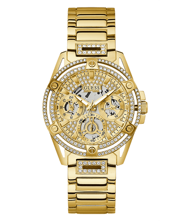 Guess Damen Multifunkion Armbanduhr Queen gold 40 mm GW0464L2